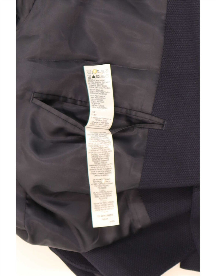 Marks & Spencer Ανδρικό μπλέιζερ με 2 κουμπιά μπουφάν UK 42 Large Navy Blue Polyamide