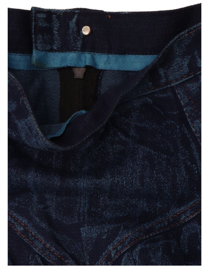 VINTAGE Γυναικεία τζιν φούστα με φλάντζα W28 μεσαίο μπλε