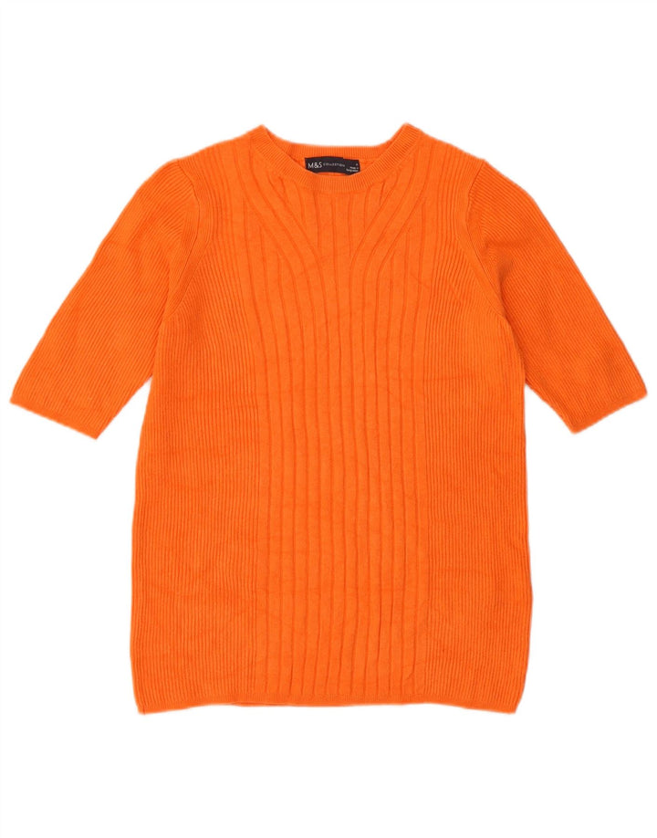 Marks & Spencer Γυναικείο πουλόβερ με λαιμόκοψη UK 12 Medium Orange