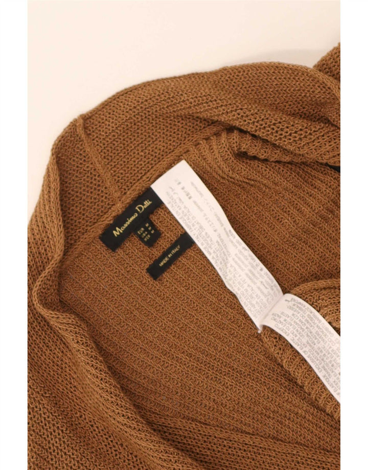 Massimo Dutti Γυναικείο πουλόβερ ζακέτα Longline UK 14 μεσαίο καφέ πολυεστέρας