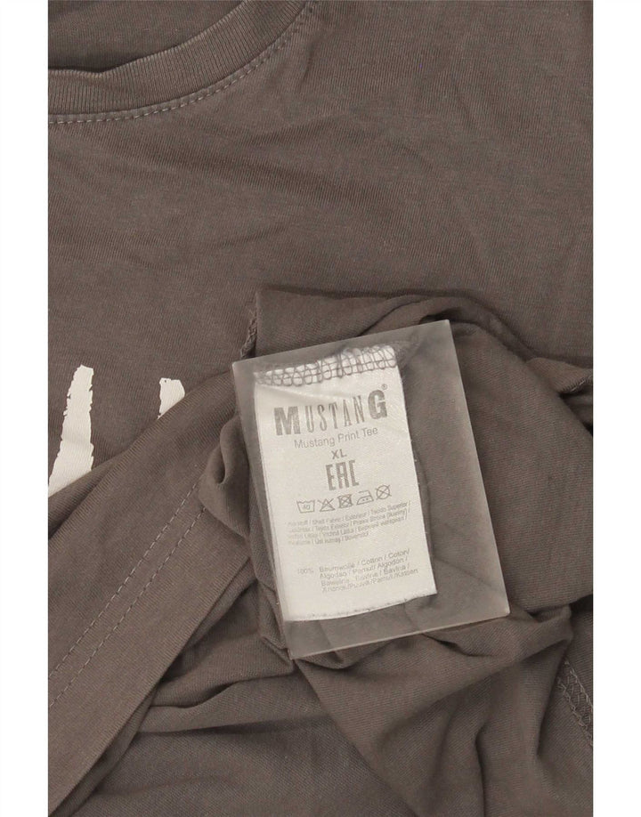 Mustang Ανδρικό γραφικό T-Shirt Top XL Γκρι βαμβακερό