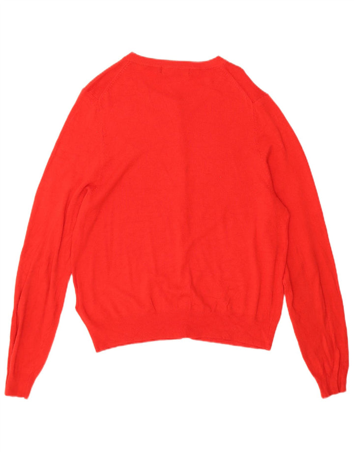 MARKS & SPENCER Womens Cardigan Sweater UK 16 Large Red Viscose