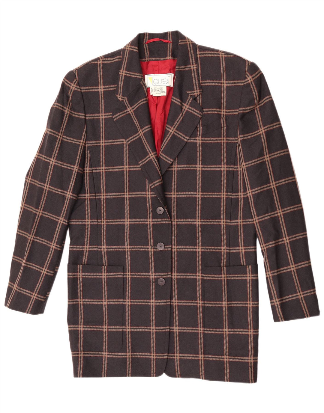 Laurel Γυναικείο Longline Jacket 3 Button Blazer EU 40 Medium Brown καρό