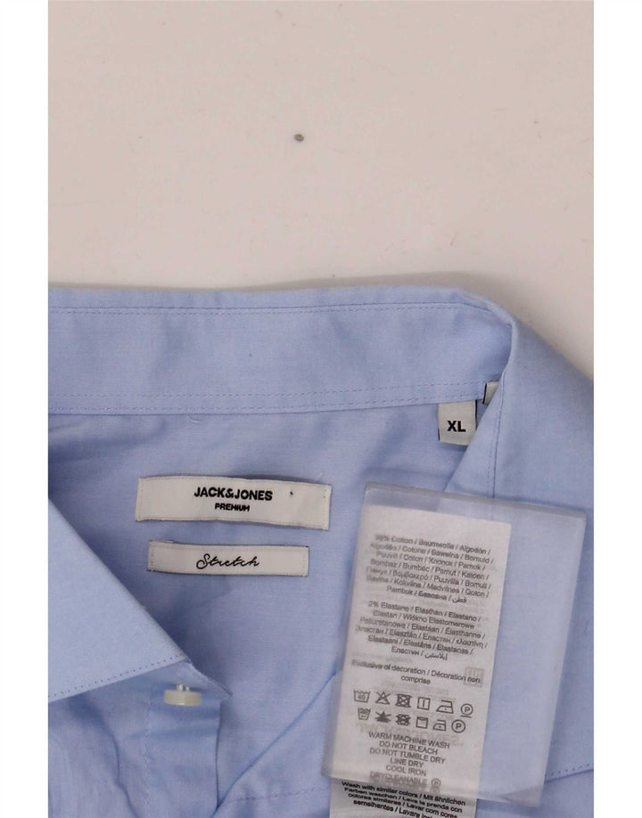 Ανδρικό πουκάμισο Jack & Jones XL Μπλε βαμβακερό