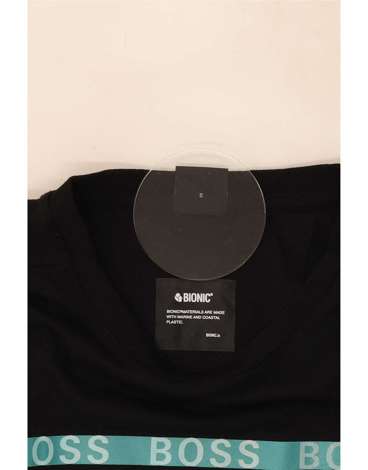 Ανδρικό γραφικό T-Shirt Hugo Boss Top Μικρό μαύρο βαμβακερό