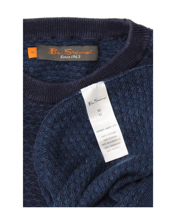 BEN SHERMAN Mens Crew Neck Jumper Sweater Medium Navy Blue Cotton Vintage Ben Sherman and Second-Hand Ben Sherman from Messina Hembry 