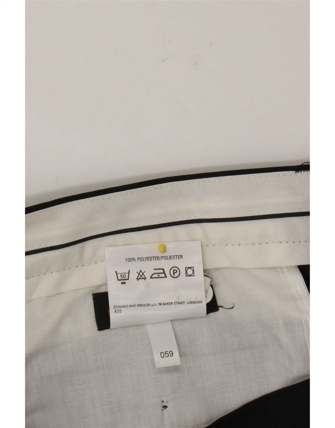 Marks & Spencer Ανδρικό παντελόνι με καρφίτσα W34 L26 Navy Blue Polyester