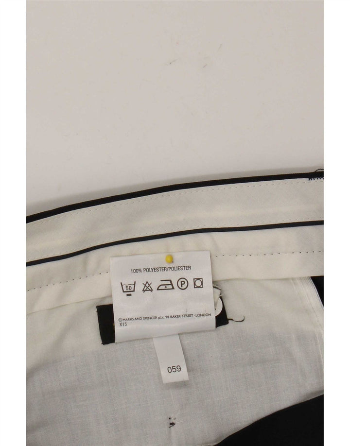 Marks & Spencer Ανδρικό παντελόνι με καρφίτσα W34 L26 Navy Blue Polyester