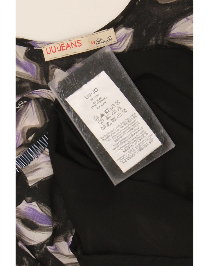 LIU JO Womens Ruffle Front Tunic Dress IT 44 Medium Black Geometric Vintage Liu Jo and Second-Hand Liu Jo from Messina Hembry 