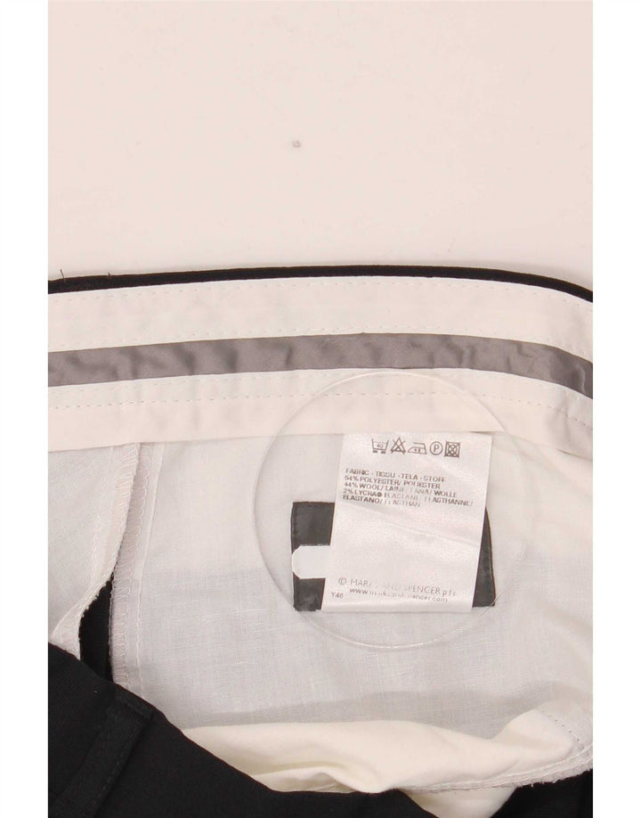 Marks & Spencer Ανδρικό παντελόνι με καρφίτσα W34 L29 Navy Blue Polyester