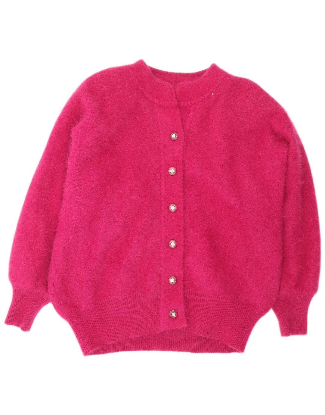 Γυναικείο πουλόβερ VINTAGE Ζακέτα UK 20 2XL Pink Angora