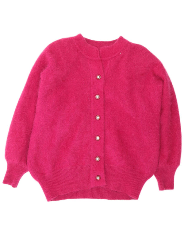 Γυναικείο πουλόβερ VINTAGE Ζακέτα UK 20 2XL Pink Angora