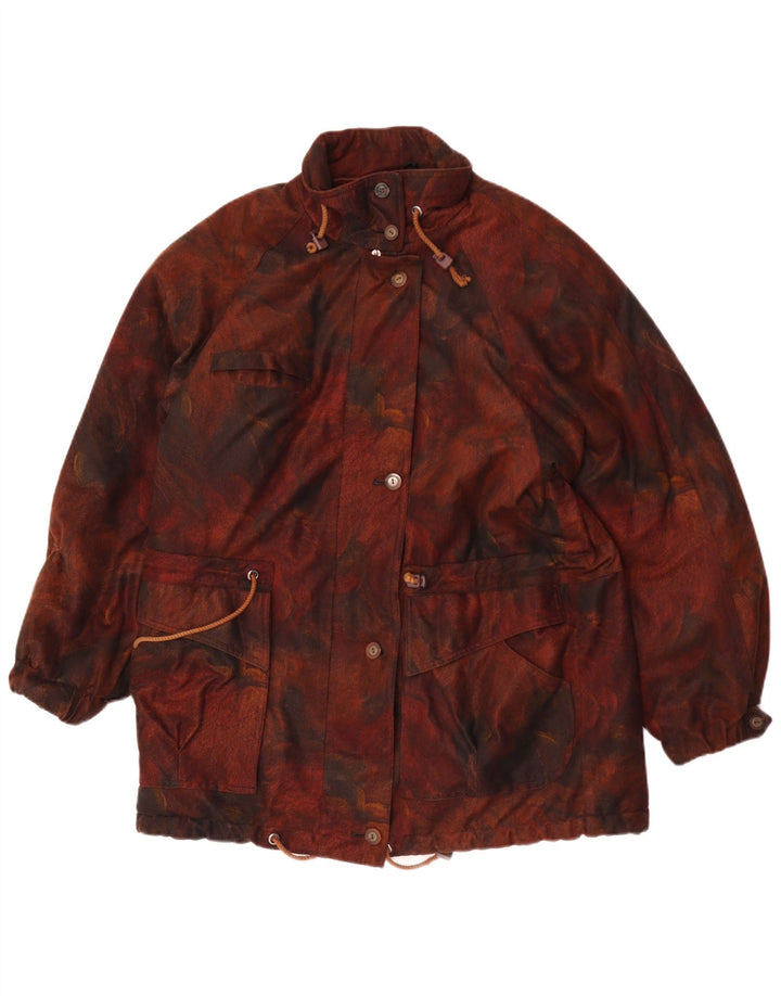 Vintage Γυναικείο Windbreaker Jacket UK 18 XL Brown Floral Polyester