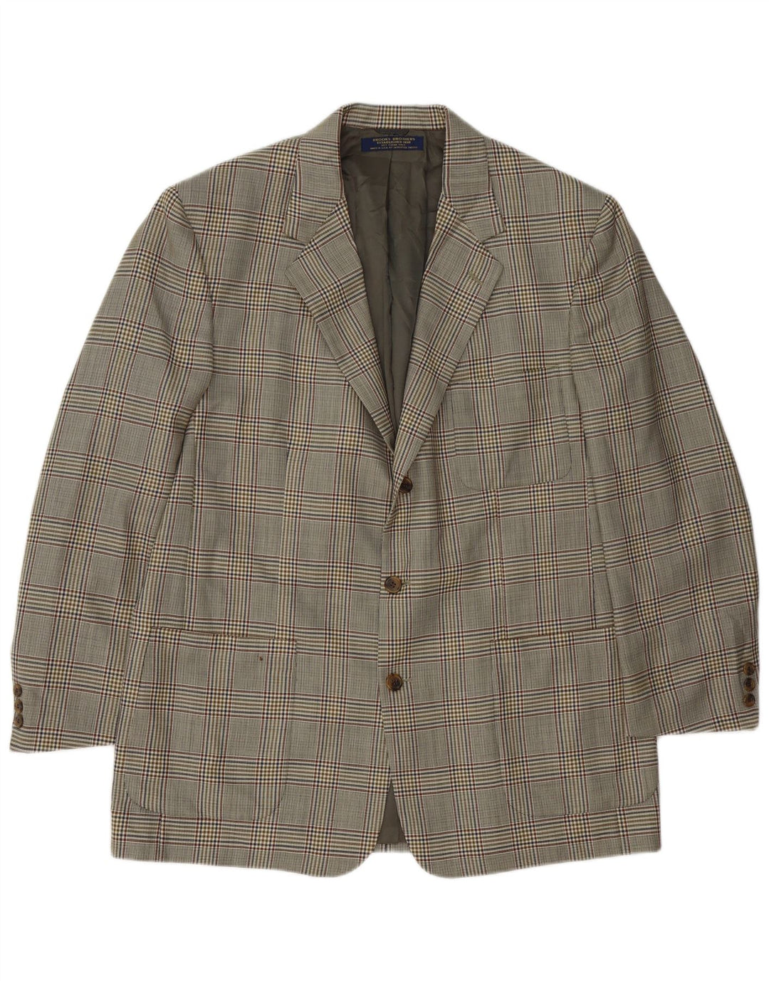 Brooks Brothers Ανδρικό σακάκι με 3 κουμπιά σακάκι IT 54 2XL Γκρι Houndstooth μαλλί