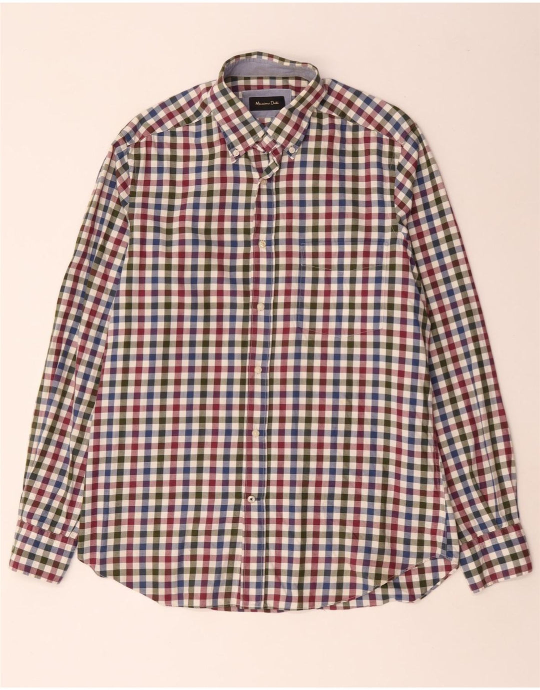 MASSIMO DUTTI Ανδρικό φανελένιο πουκάμισο μεσαίο πολύχρωμο βαμβακερό Gingham