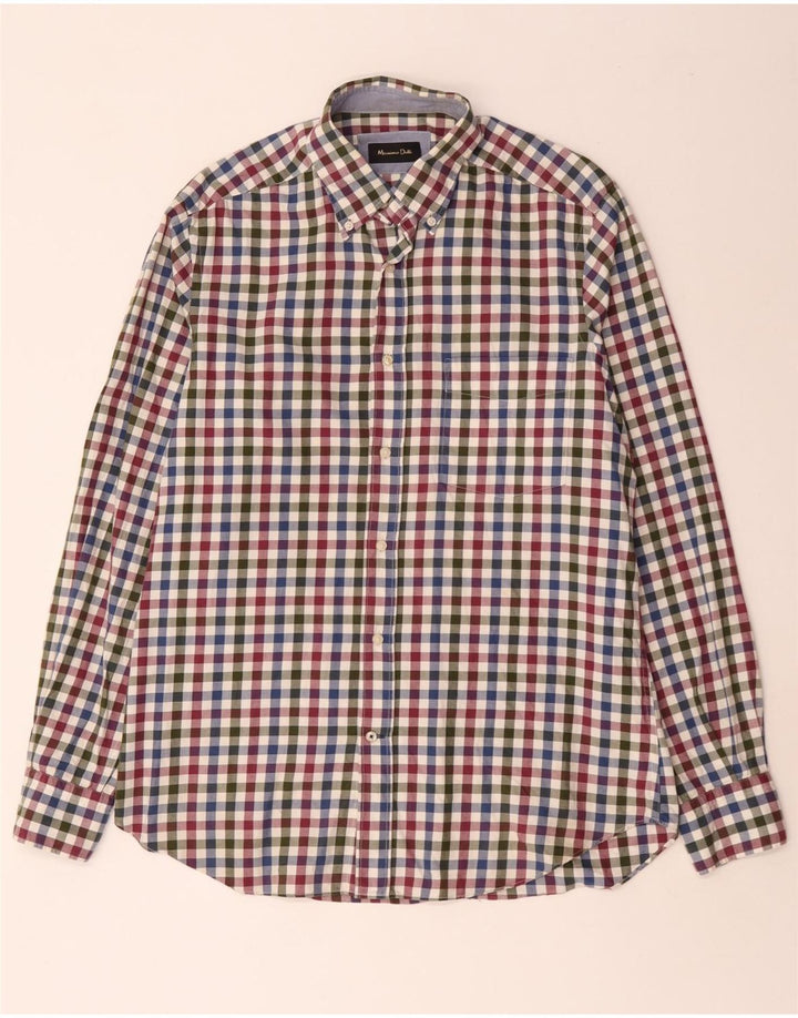 MASSIMO DUTTI Ανδρικό φανελένιο πουκάμισο μεσαίο πολύχρωμο βαμβακερό Gingham