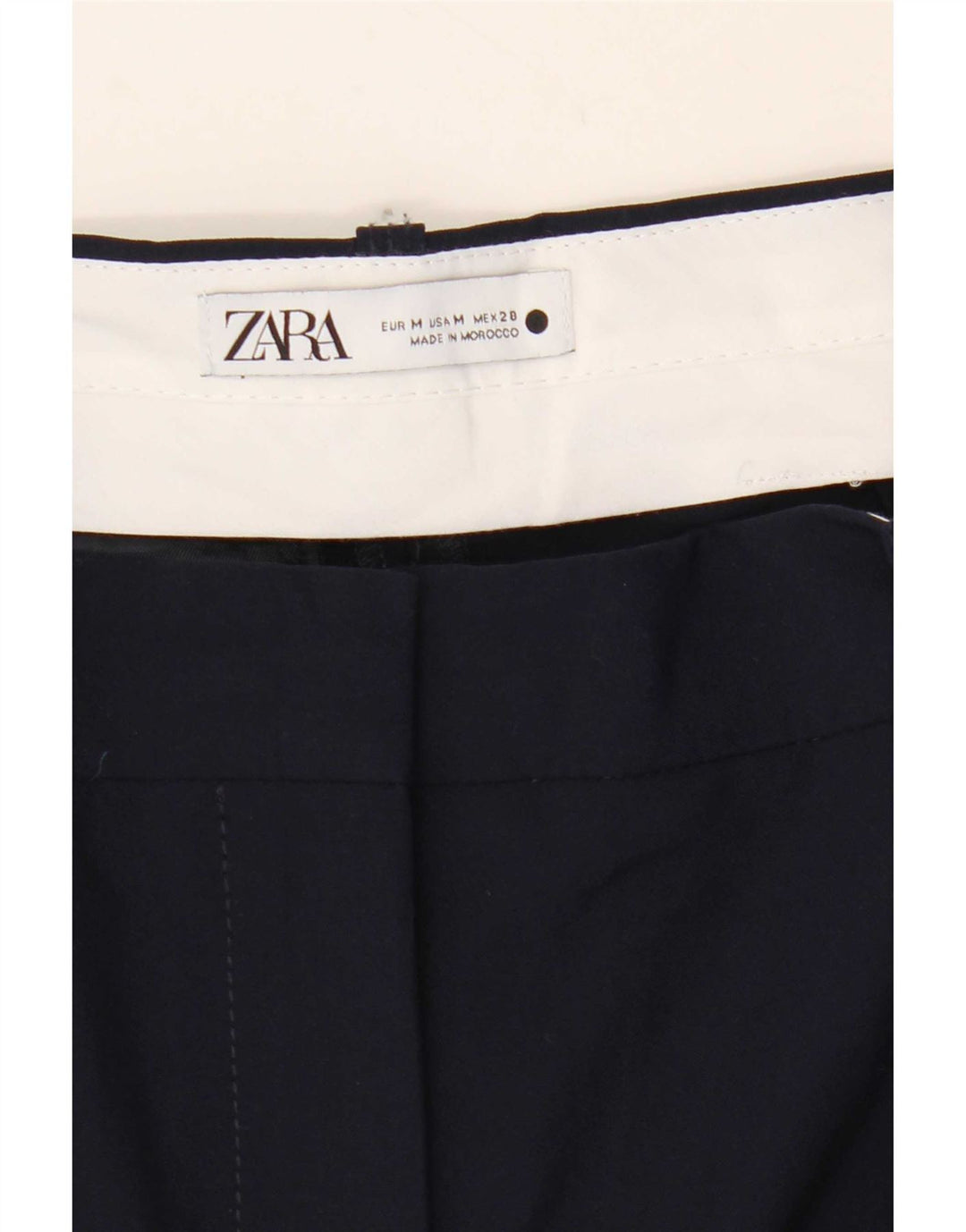 Zara Γυναικείο παντελόνι Chino με καρφίτσες Medium W30 L26 Navy Blue