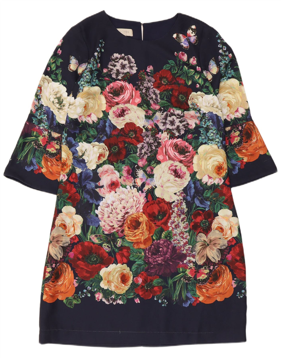 Γυναικείο φόρεμα Hobbs 3/4 Sleeve Shift UK 12 μεσαίο πολύχρωμο φλοράλ