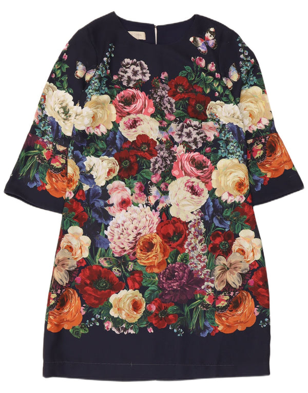 Γυναικείο φόρεμα Hobbs 3/4 Sleeve Shift UK 12 μεσαίο πολύχρωμο φλοράλ