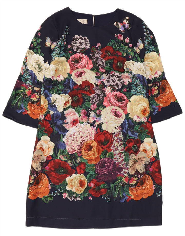 Γυναικείο φόρεμα Hobbs 3/4 Sleeve Shift UK 12 μεσαίο πολύχρωμο φλοράλ