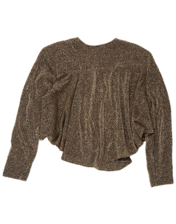 Vintage γυναικεία ζακέτα Bolero UK 14 Ακρυλικό μεσαίου χρυσού