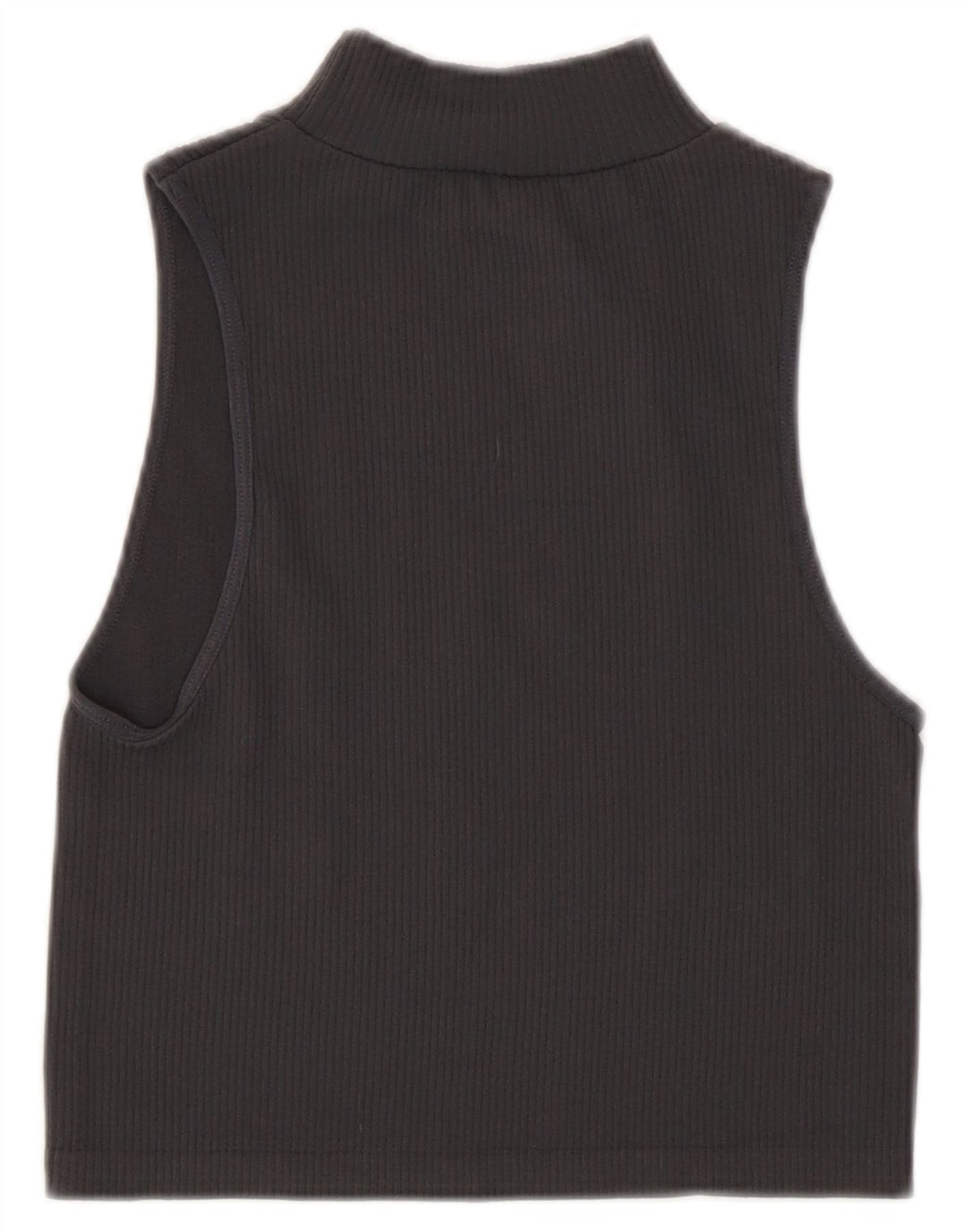 Zara Γυναικείο γιλέκο Crop UK 12 Medium Grey Polyamide