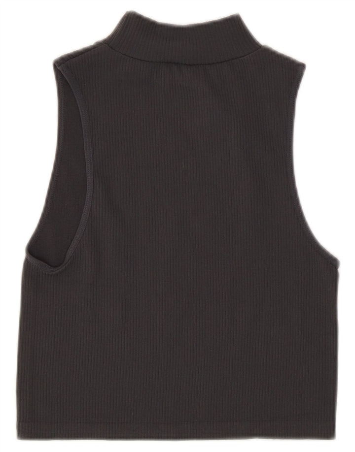 Zara Γυναικείο γιλέκο Crop UK 12 Medium Grey Polyamide