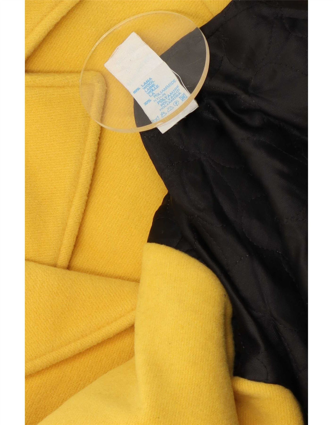 Mona Lisa Γυναικείο παλτό μπιζελιού UK 12 Medium Yellow Wool