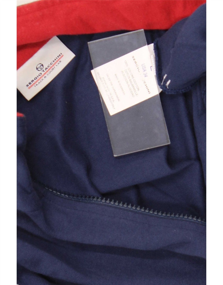 Sergio Tacchini Ανδρική φόρμα αθλητικής φόρμας με γραφικές φόρμες Top Jacket Large Navy Blue από βαμβάκι