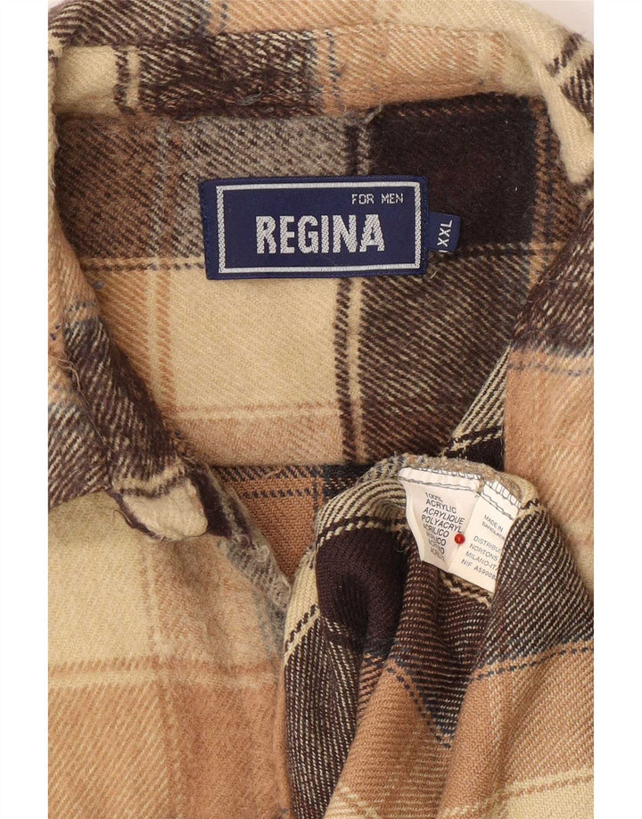 Ανδρικό φανελένιο πουκάμισο Regina 2XL Beige Check Acrylic