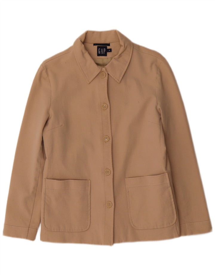 Gap Γυναικείο Μπουφάν Blazer UK 8 Μικρό Μπεζ Βαμβακερό