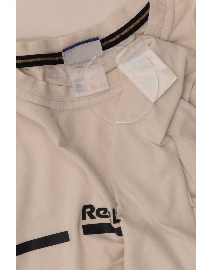 Ανδρικό γραφικό T-Shirt Reebok Top μεγάλο λευκό βαμβακερό