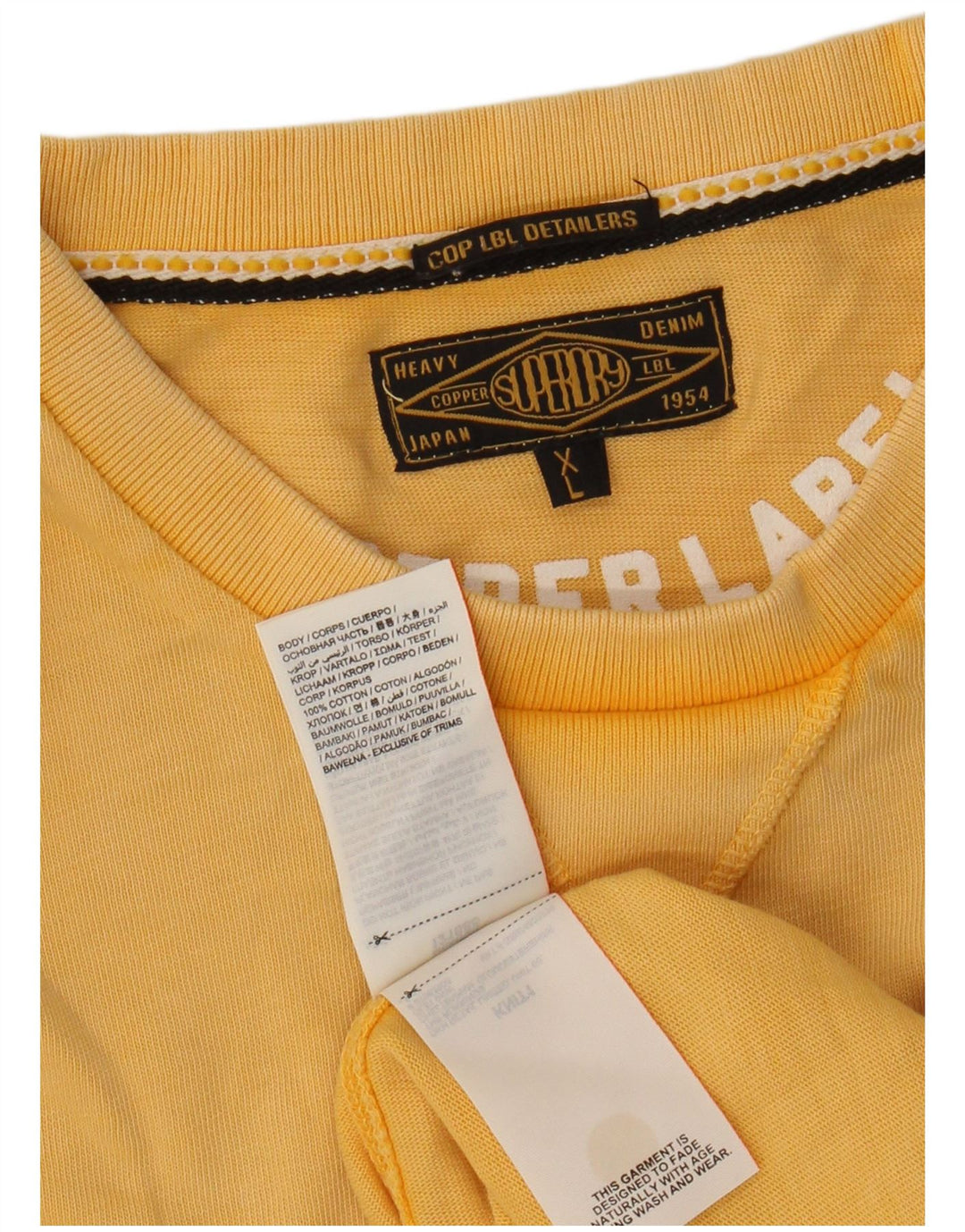 Ανδρικό γραφικό μπλουζάκι SUPERDRY Top XL Κίτρινο βαμβακερό