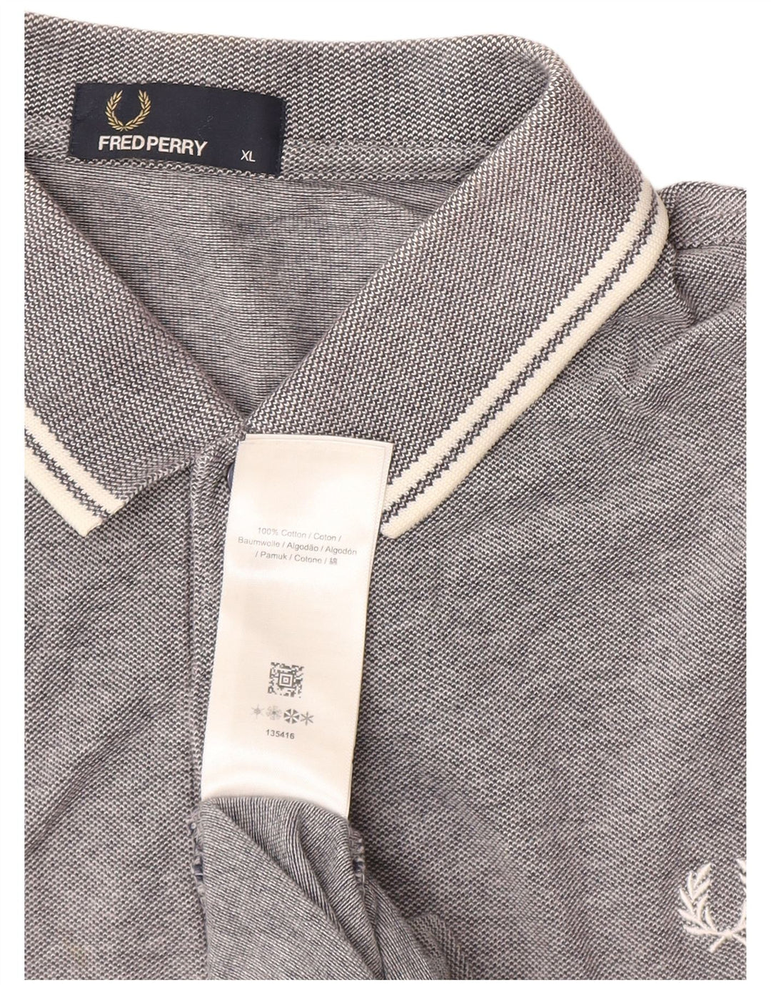 Fred Perry Ανδρικό Πόλο Μπλουζάκι XL Γκρι βαμβακερό