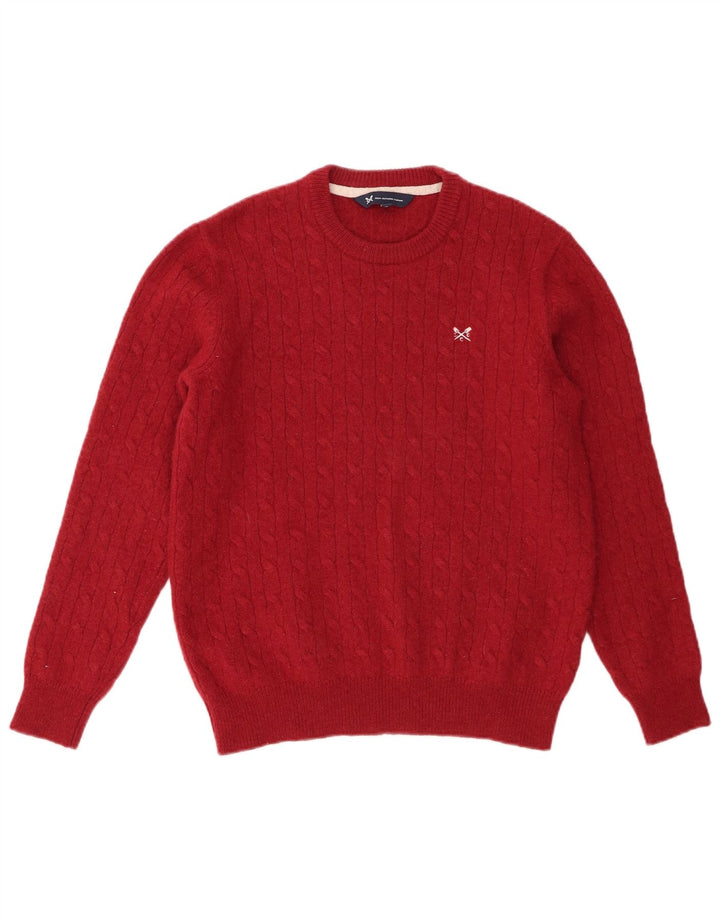 Crew Clothing Ανδρικό πουλόβερ με λαιμό μεσαίο κόκκινο μαλλί αρνιού