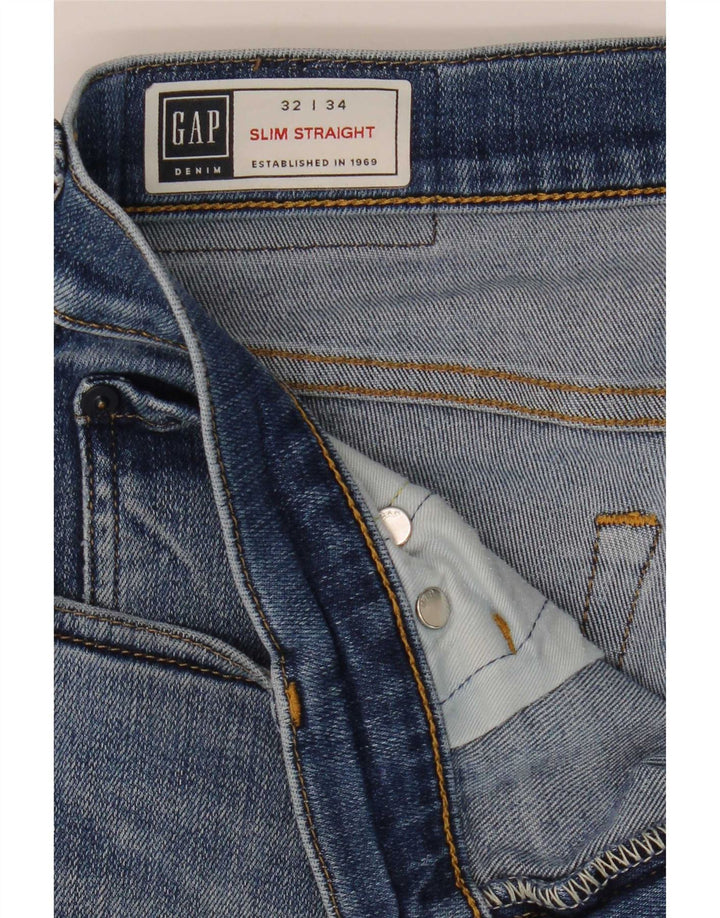 Ανδρικό τζιν Gap Distressed Slim Straight W32 L34 Μπλε βαμβακερό