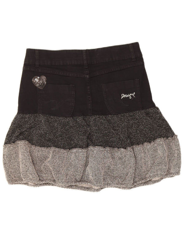 Desigual γυναικεία φούστα σε κλιμάκια EU 36 Small W28 Μαύρο Colourblock Βαμβακερό
