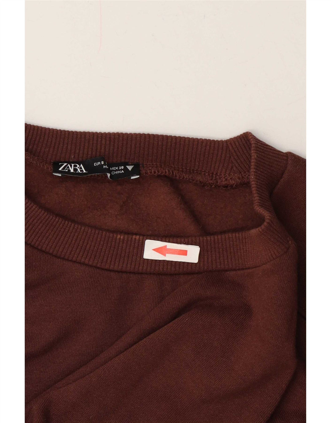 Zara Γυναικεία φούτερ Crop Jumper UK 10 Small Brown