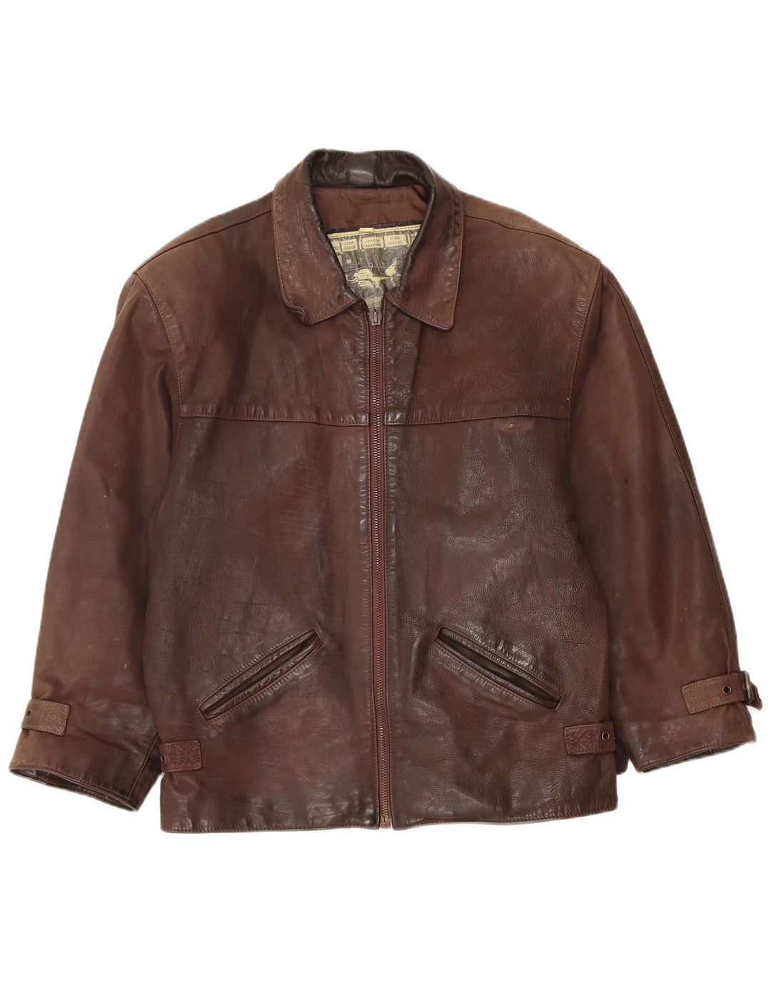 Vintage Ανδρικό Δερμάτινο Μπουφάν UK 36 Small Brown