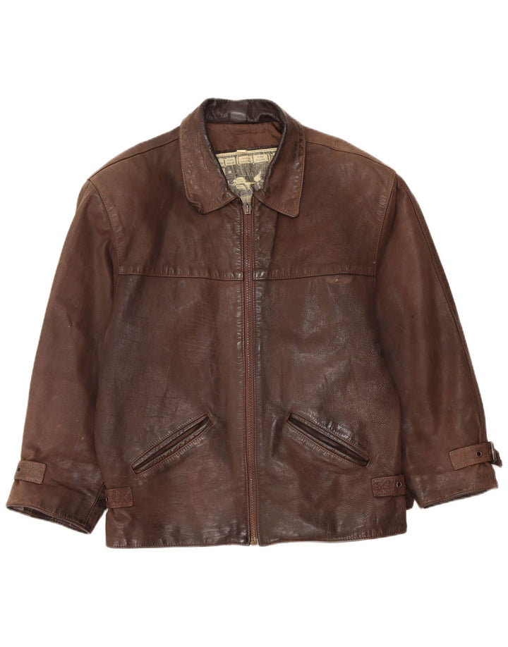 Vintage Ανδρικό Δερμάτινο Μπουφάν UK 36 Small Brown