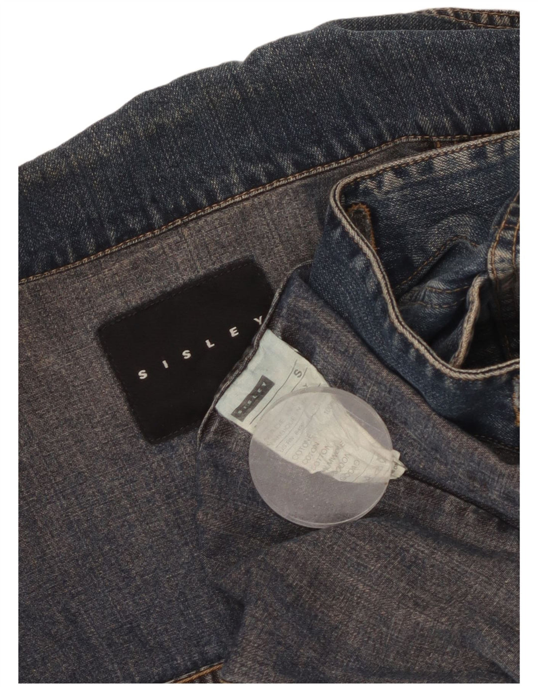 Γυναικείο τζιν μπουφάν SISLEY UK 10 Small Blue Cotton