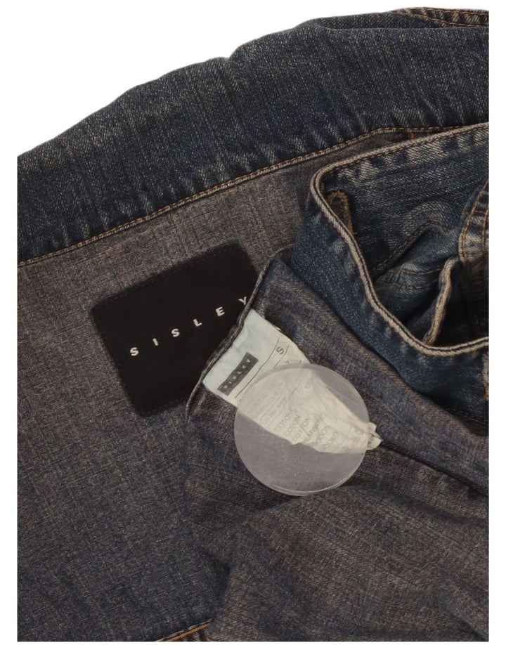 Γυναικείο τζιν μπουφάν SISLEY UK 10 Small Blue Cotton