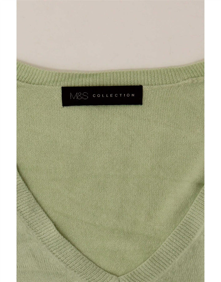 Marks & Spencer Γυναικείο πουλόβερ με λαιμόκοψη με V λαιμόκοψη UK 16 Large Green