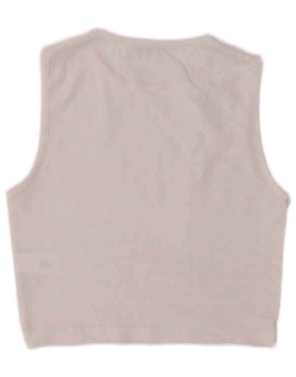 Zara Γυναικείο Γιλέκο Crop UK 4 XS Λευκό Βαμβακερό