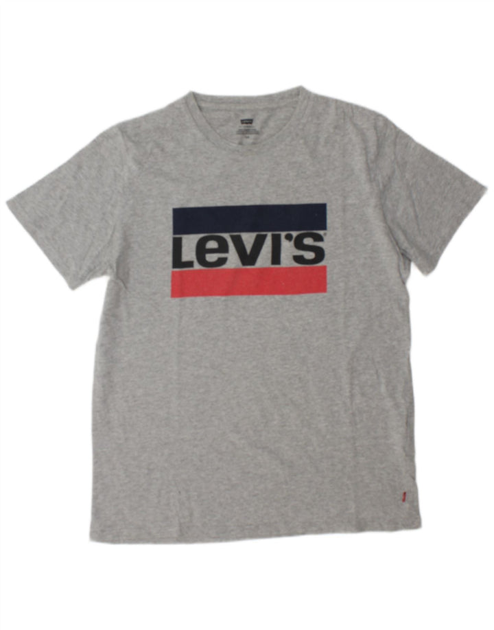 Ανδρικό γραφικό T-Shirt Levi's Top Large Grey Flecked Cotton