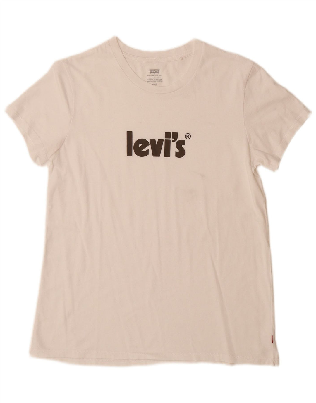 Γυναικείο γραφικό T-Shirt LEVI'S Top UK 12 Medium White