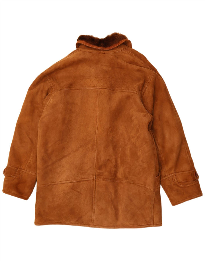 Vintage Ανδρικό Shearling Jacket UK 40 Large Brown