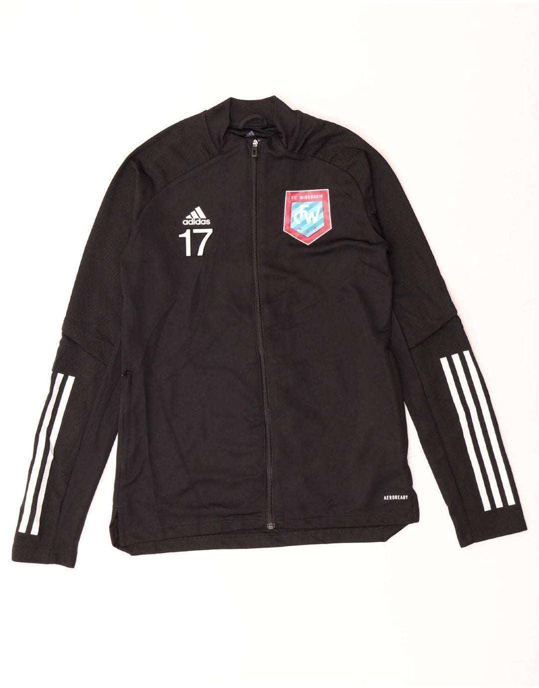 Γυναικεία αθλητική φόρμα ADIDAS Wisconsin Graphic Top Jacket UK 8/10 Small Black