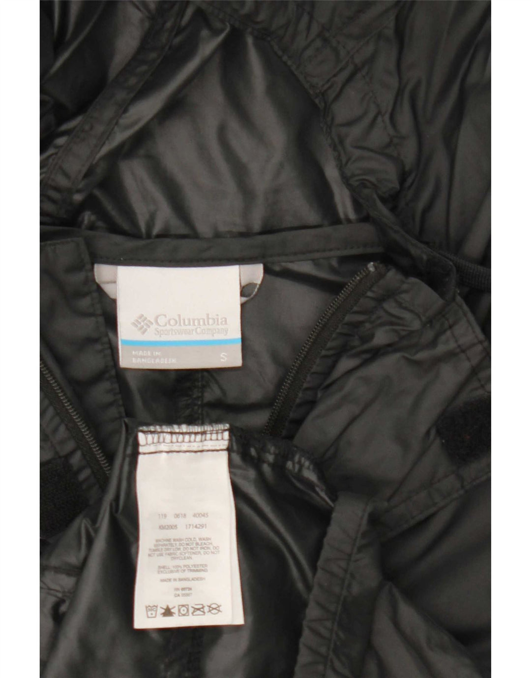Ανδρικό μπουφάν βροχής με κουκούλα Columbia UK 36 Small Black Polyester