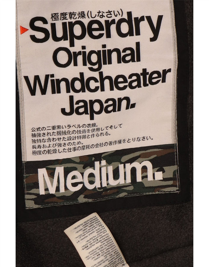 Superdry Γυναικείο Windcheater Graphic Windbreaker Jacket UK 14 Medium Black